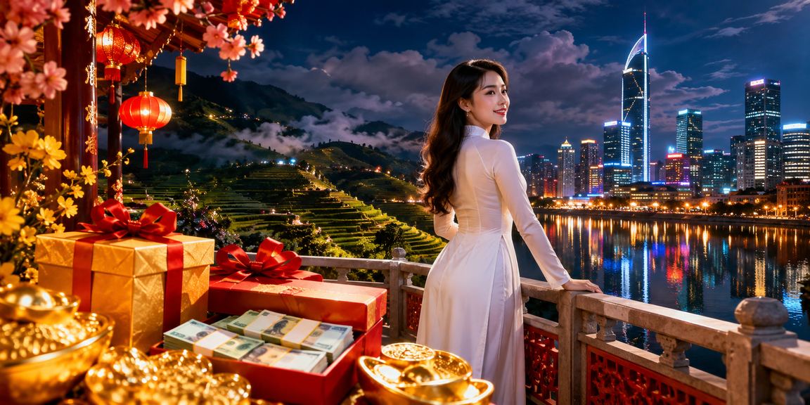 Người dùng tại Sapa xem thông tin kèo cược trực tuyến trên điện thoại với trang phục áo dài truyền thống